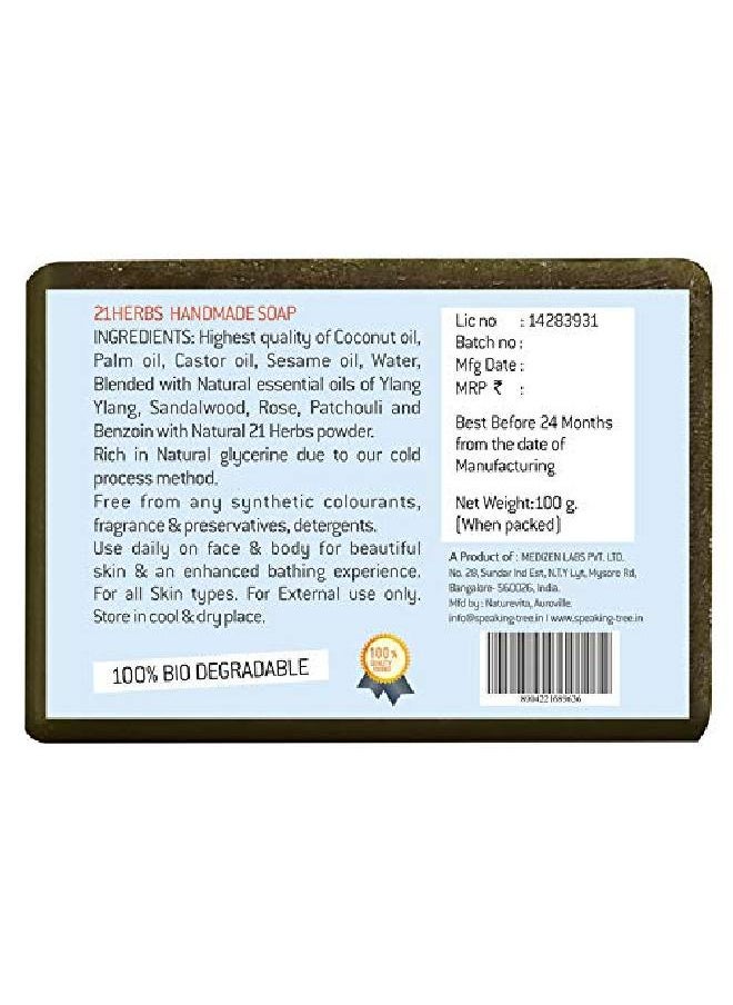 Speaking Tree - Deep Nourishing 21 Herbs Handmade Soap 100 gms (Pack of 3) - Image 1