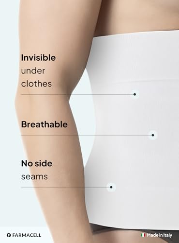 Farmacell 405 (White, XXL) Men's Waist Slimmer, Stomach Compression, Tummy Control Shapewear, Made in Italy - Image 4