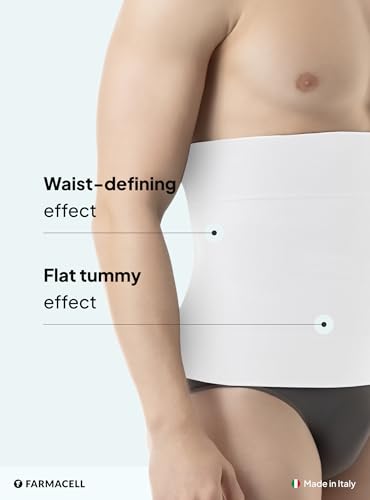 Farmacell 405 (White, XXL) Men's Waist Slimmer, Stomach Compression, Tummy Control Shapewear, Made in Italy - Image 3