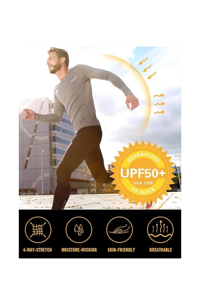 Baleaf Men'S Sun Protection Shirts Uv Spf Upf 50+ Long Sleeve Rash Guard Fishing Running Quick Dry Lightweight, Color: White, Size - Large  - Image 3