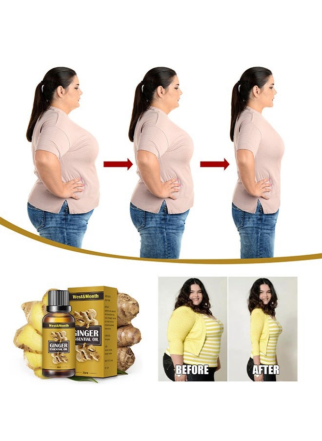 West&Month Ginger Essential Oil ,Of Essential Oil For Abdominal Fat Removal ,Accelerate Metabolism Burn Calories Beautiful Curve 30ml  - Image 4