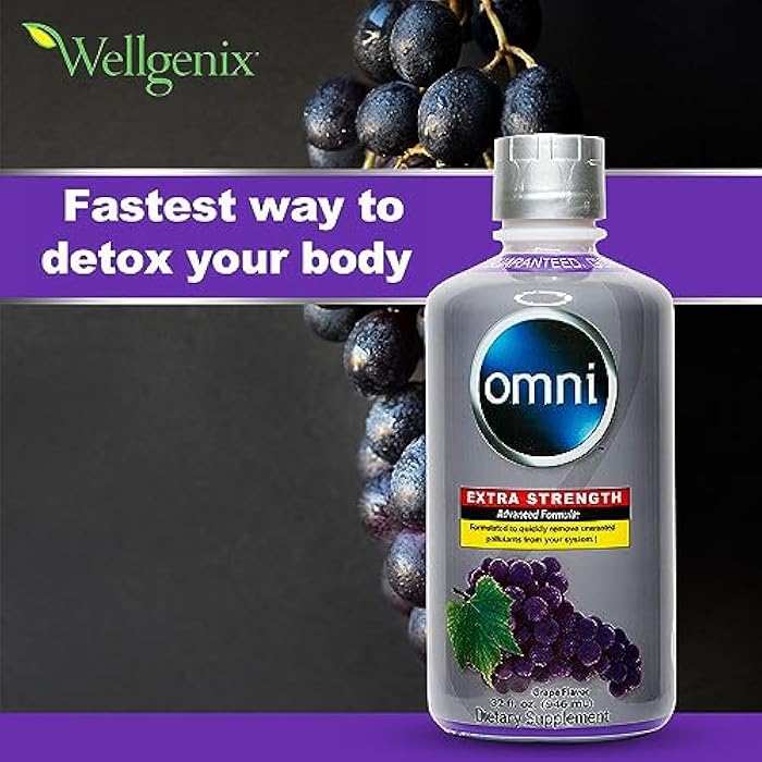 Wellgenix Omni Cleansing Drink, Extra Strength Body Detox, Herbal Cleanse Detox Liquid, One Hour Cleanser, Flush Your System, Grape Flavor, 32 Fl Oz, Premium Detox Support Supplement - Image 2
