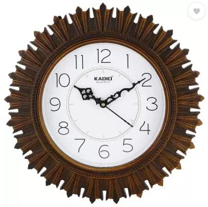 Kadio Analog 32 cm X 32 cm Wall Clock (Brown, with Glass, Standard)... - Image 1
