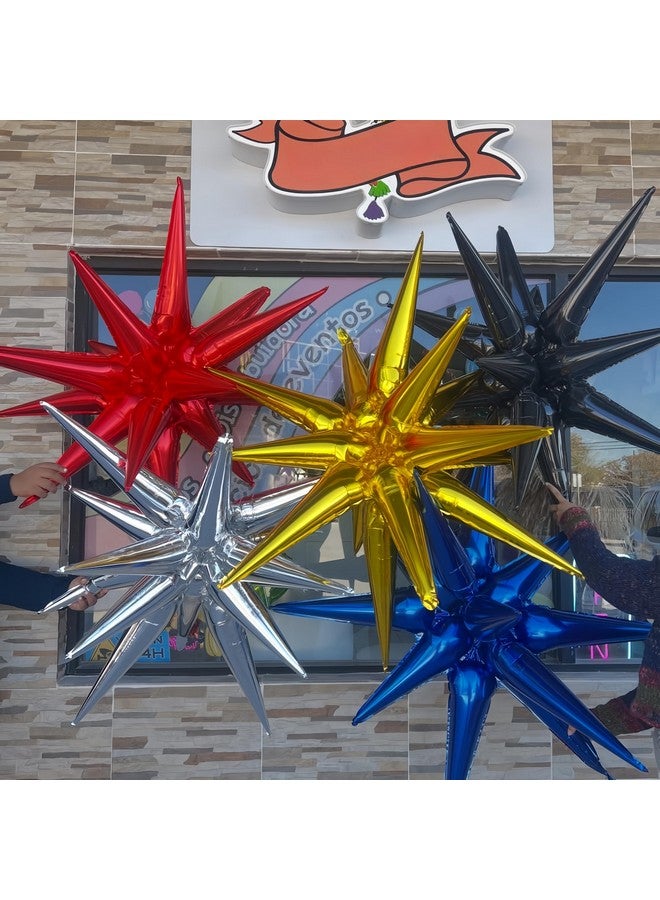 BBPOOL 6 Pcs Gold Star Balloons,22 Inch Gold Starburst Balloons Star Foil Mylar Balloons for Birthday Party Wedding Christmas New Year Anniversary Graduation Decorations - Image 3