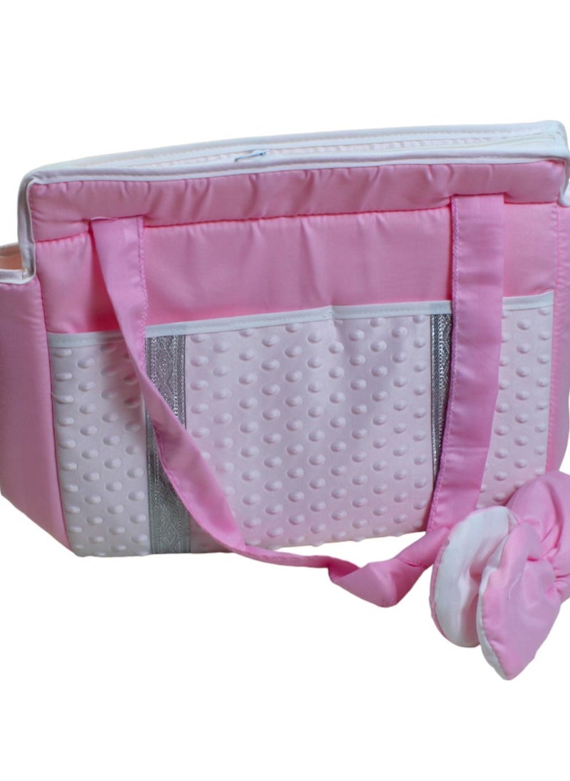 Toy Box - Newborn Baby Gift set of Soft and Skin-friendly  Baby Mattress with Pillow , Diaper Bag & Soft Cushioned Portable Carry Cot & Quilt Bedsheet - Image 1