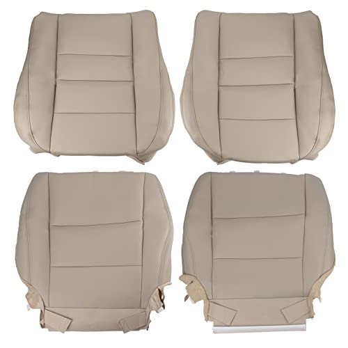 AUTOKAY Seat Covers, Driver & Passenger Bottom Top Seat Cover, Car Seat Covers Front Seats, Car Seat Cover Fits for Honda Accord 2008 2009 2010 2011 2012-Tan - Image 1