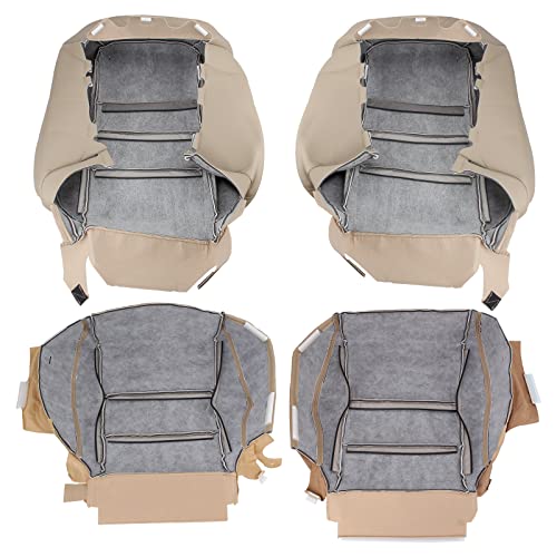 AUTOKAY Seat Covers, Driver & Passenger Bottom Top Seat Cover, Car Seat Covers Front Seats, Car Seat Cover Fits for Honda Accord 2008 2009 2010 2011 2012-Tan - Image 3