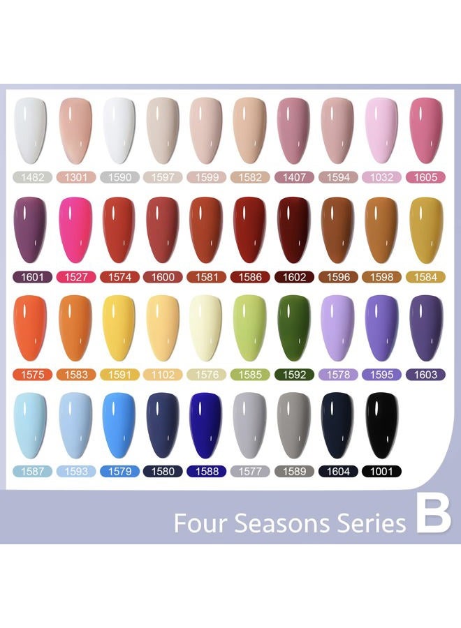 GAOY 42 Pcs Gel Nail Polish Kit, Pink White Red Jelly Nude Colors All Seasons Gel Nail Polish Set with Glossy & Matte Top Coat and Base Coat for Salon and DIY Manicure at Home - Image 2