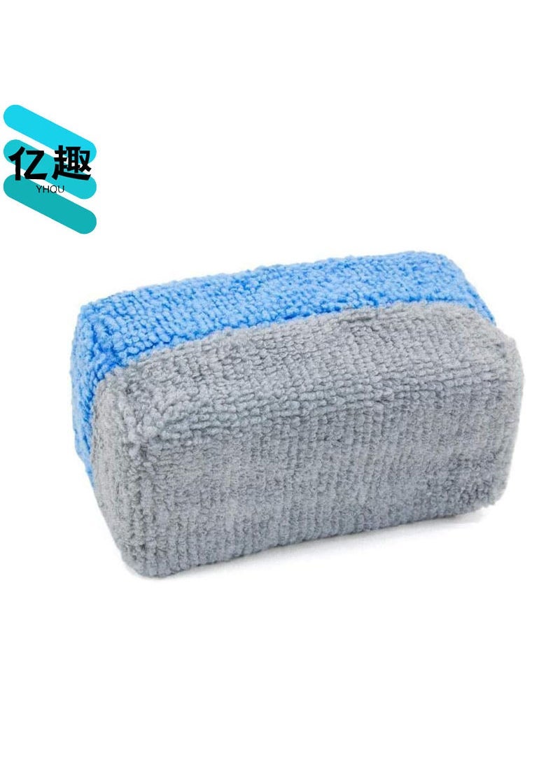 Generic Car beauty waxing crystal sponge car wash cleaning absorbent towel fiber car cleaning sponge applicator Blue + dark gray 