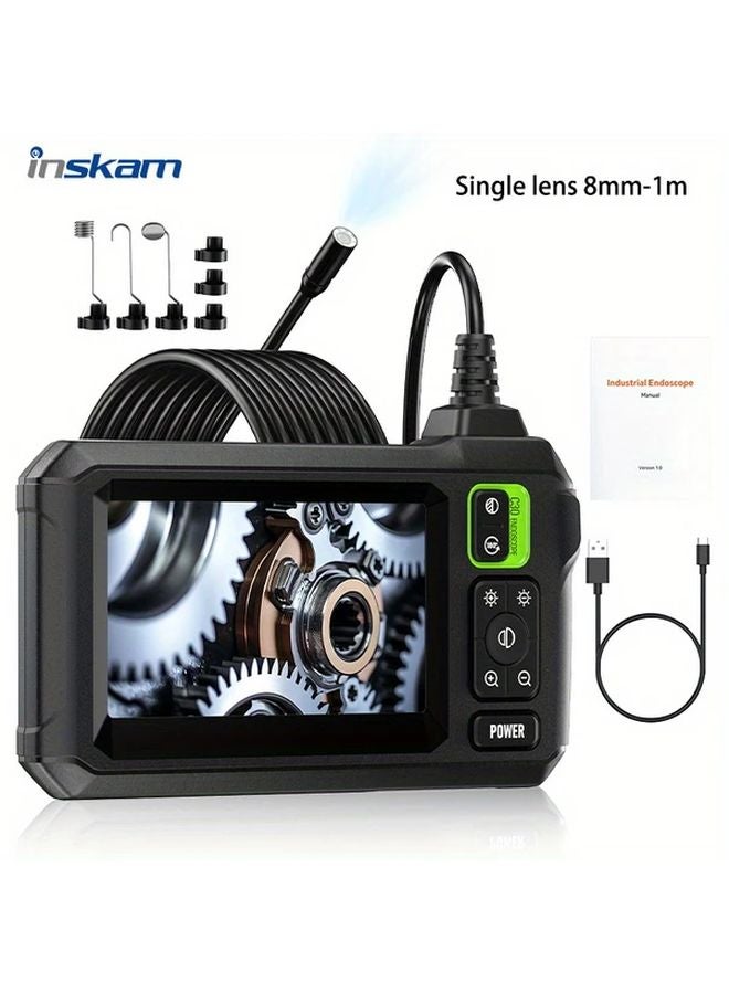Green Industrial Endoscope 8mm HD Camera IP67 Waterproof 39.37inch Cable USB Automotive - Image 1