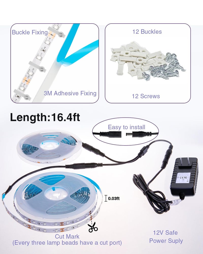 Onforu 32.8ft LED Black Light Strip Kit, 600 Units Lamp Beads, 12V Flexible Blacklight Fixtures, 10m Ribbon, Non-Waterproof for Glow Party, Indoor Birthday, Body Paint,Halloween - Image 4