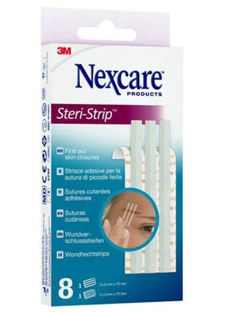 3M Nexcare Steri-Strip Band, White, 8 Strips 