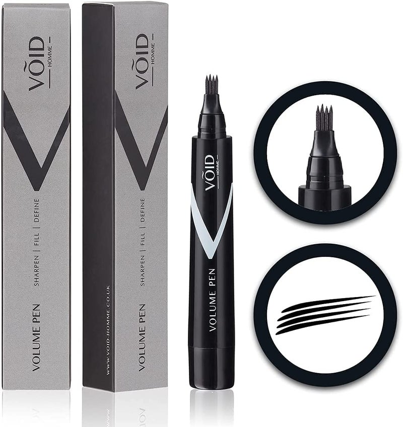 VOID Homme Men's Beard Filler and Liner Kit (Dark Brown) - Waterproof Instant Beard Pen for Easy Filling, Shaping, and Defining - Image 1
