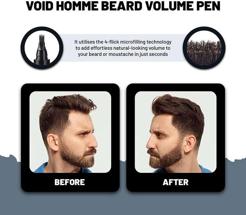 VOID Homme Men's Beard Filler and Liner Kit (Dark Brown) - Waterproof Instant Beard Pen for Easy Filling, Shaping, and Defining - Image 2
