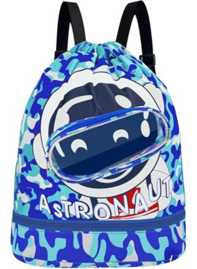 حقيبة ظهر السباحة Globalests للأطفال ، حقيبة تخزين مقاومة للماء للفصل الجاف والرطب حقيبة ظهر محمولة برباط لصالة الألعاب الرياضية حقيبة معدات حمام السباحة الشاطئية