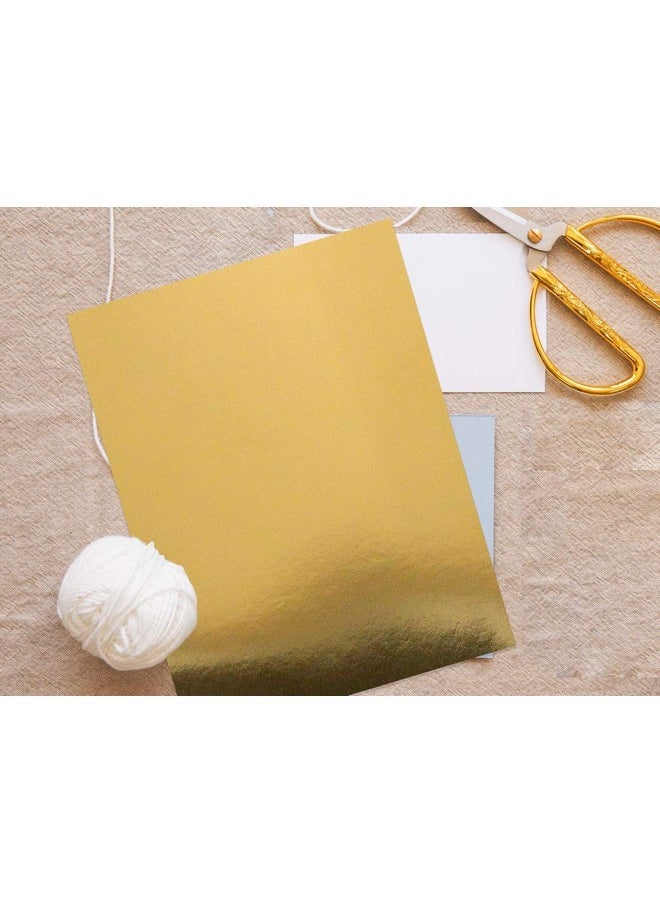 Boston Creative Company - Gold Foil Mirror Card Stock Reflective Mirrored Cardstock Gold Shimmer Heavy Weight Paper Board 8.5 X 11 Heavy Weight 300 Gsm Card Stock - Image 1