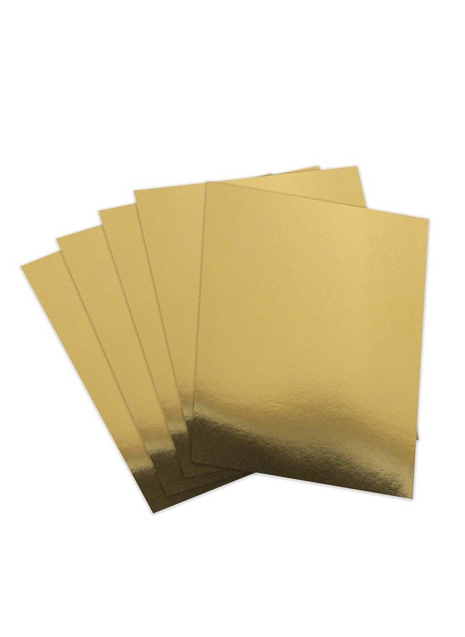 Boston Creative Company - Gold Foil Mirror Card Stock Reflective Mirrored Cardstock Gold Shimmer Heavy Weight Paper Board 8.5 X 11 Heavy Weight 300 Gsm Card Stock - Image 1