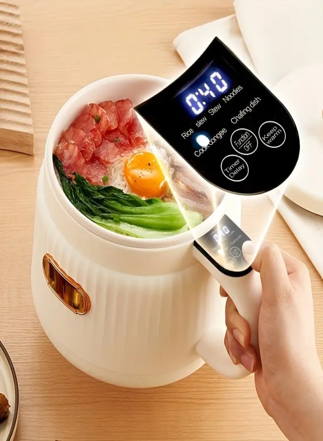 AROAQ 1.6L Mini Electric Rice Cooker – Multi-Function Cooker with 12-Hour Preset | Portable Stock Pot, Egg Boiler, Grain & Rice Cooker, Electric Frying Pan | Compact Kitchen Appliance for Home Use - Image 2