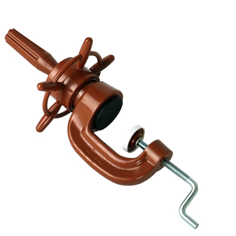 Wig Clamp Swiveling Wig Head Styling Clamp with Adjustable Rotator For Salon Home Use Brown by Adolfo Design