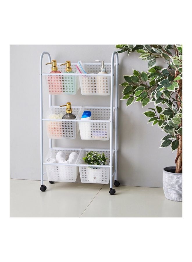 Home Box 3 Tier Aspen Rolling Storage Cart With 6-Baskets Set  - Image 1
