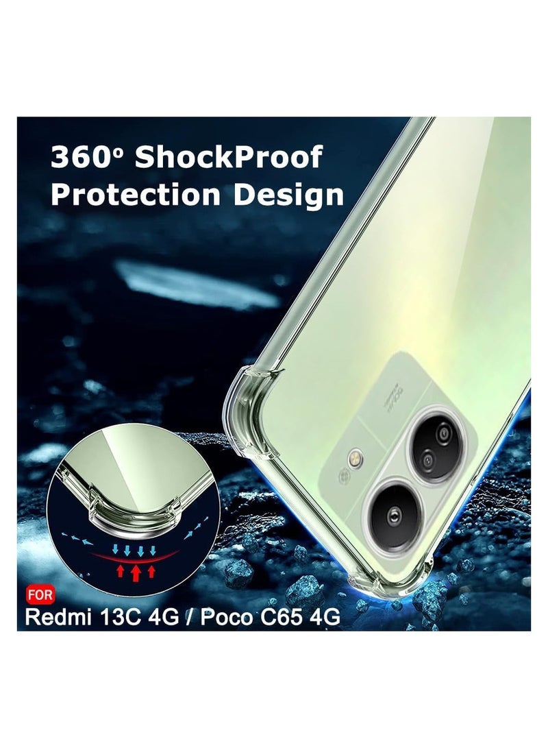 حافظة Redmi 13C 4G / Poco C65 من البولي يوريثان الحراري غطاء حماية ممتص للصدمات شفاف لهاتف Redmi 13C 4G / Poco C65 شفاف - Image 4