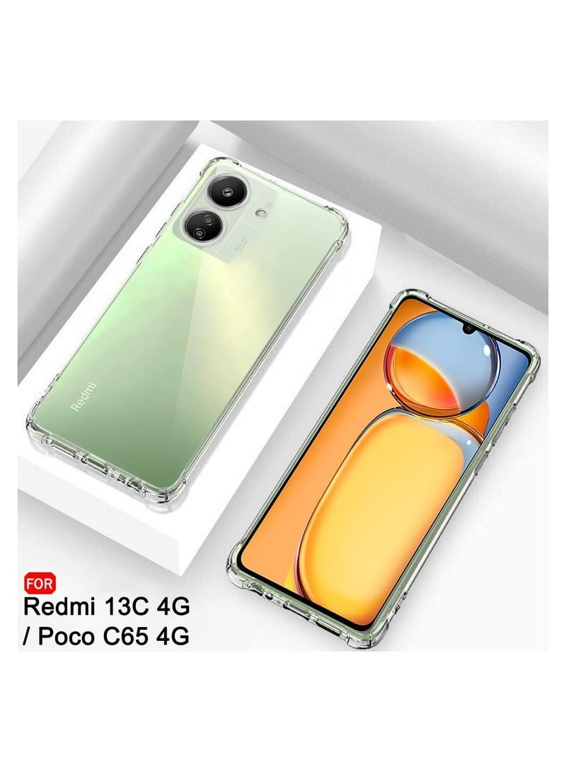 حافظة Redmi 13C 4G / Poco C65 من البولي يوريثان الحراري غطاء حماية ممتص للصدمات شفاف لهاتف Redmi 13C 4G / Poco C65 شفاف - Image 5