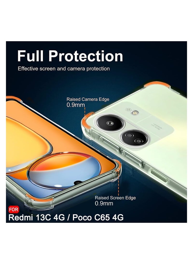 حافظة Redmi 13C 4G / Poco C65 من البولي يوريثان الحراري غطاء حماية ممتص للصدمات شفاف لهاتف Redmi 13C 4G / Poco C65 شفاف - Image 3