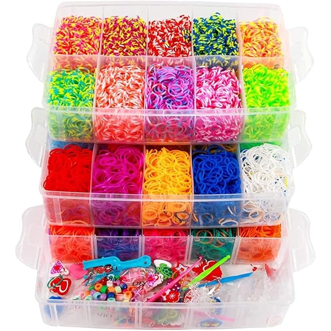 15000 Rubber Bands Kit, Bracelet Making Set, Kids Art Crafts Jewelry Starter Kit With Storage Cases, Small