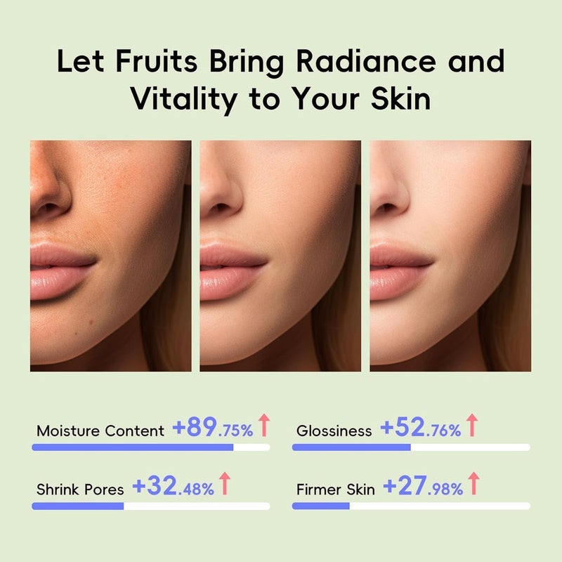 QUIYUM Skin Care Set, Fruit Women Birthday Christmas Beauty Gift Sets, Skin Care Kit with Cleanser, Serum, Eye Cream, Face Cream Travel Kit for Women, Gentle, Full Sizes 4pcs, Stocking Stuffers - Image 5