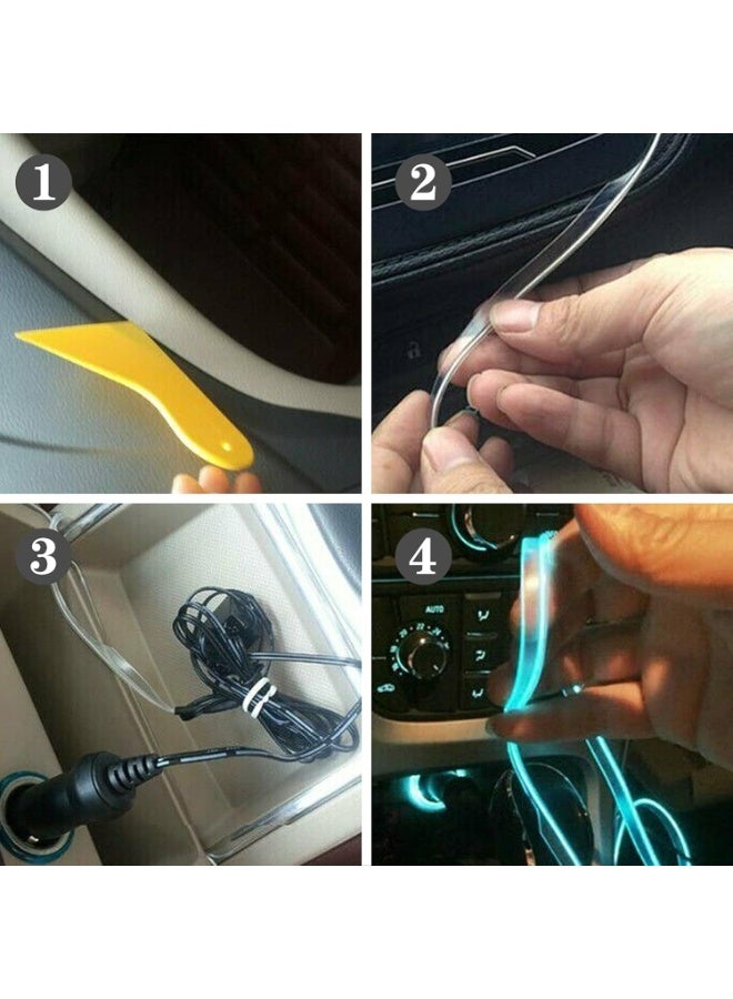5 in 1 Car Interior Light Strip Multicolor 236 Inch Fiber Optic Wireless Bluetooth Control - Image 3