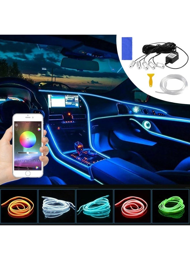 5 in 1 Car Interior Light Strip Multicolor 236 Inch Fiber Optic Wireless Bluetooth Control - Image 4