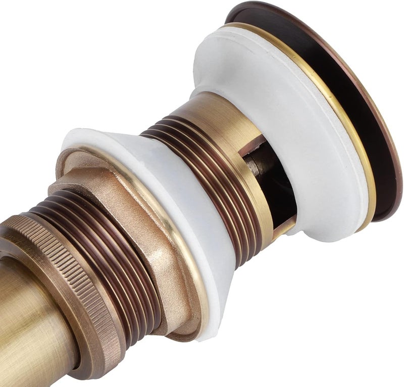 Brass Popup Drain Stopper Bathroom Basin Sink Draining Without Overflow Accessory for Home Improvement Antique Color (Antique Big Bounce with Holes) - Image 2
