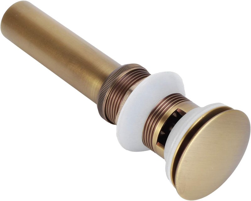 Brass Popup Drain Stopper Bathroom Basin Sink Draining Without Overflow Accessory for Home Improvement Antique Color (Antique Big Bounce with Holes) - Image 1