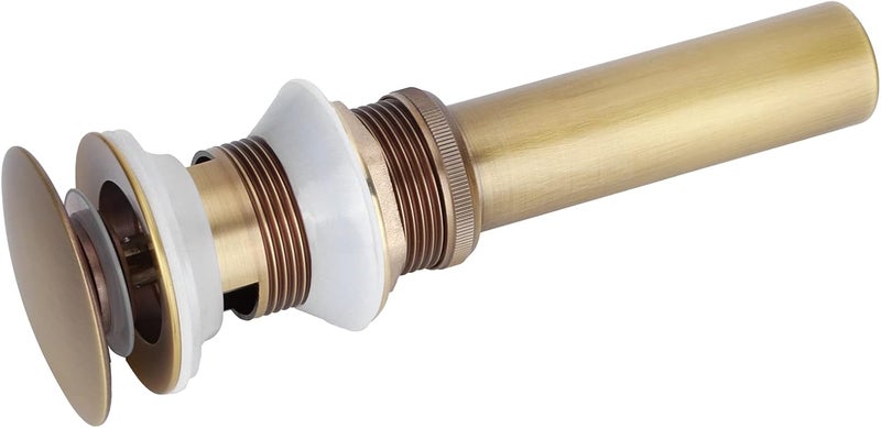 Brass Popup Drain Stopper Bathroom Basin Sink Draining Without Overflow Accessory for Home Improvement Antique Color (Antique Big Bounce with Holes) - Image 3
