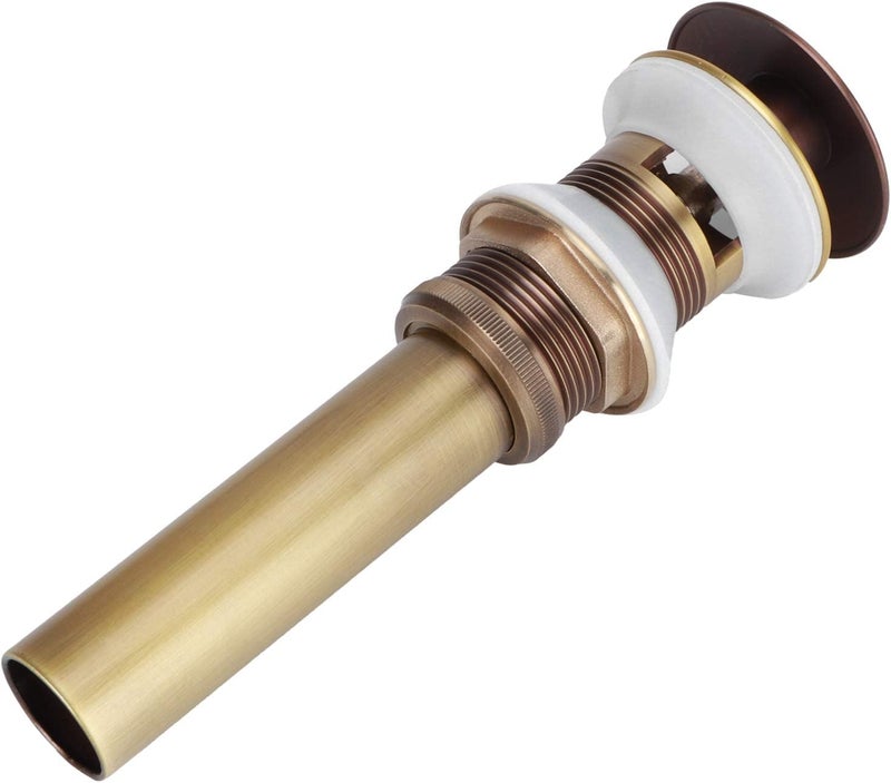 Brass Popup Drain Stopper Bathroom Basin Sink Draining Without Overflow Accessory for Home Improvement Antique Color (Antique Big Bounce with Holes) - Image 5