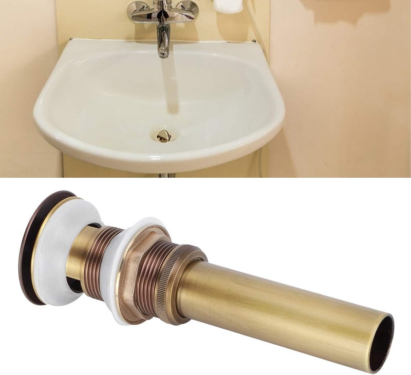 Brass Popup Drain Stopper Bathroom Basin Sink Draining Without Overflow Accessory for Home Improvement Antique Color (Antique Big Bounce with Holes) - Image 4