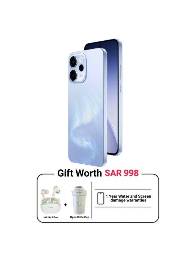OPPO Reno15F Dual SIM Aurora Blue 12GB RAM 256GB + Gifts - 5G Middle East Version - Image 1