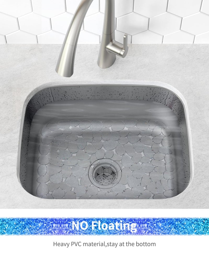 Bligli Pebble Sink Mat for Stainless Steel/Ceramic Sinks, PVC Eco-Friendly Sink Protectors for Bottom of Kitchen Sink, Dishes and Glassware, Fast Draining, 15.7 x 11.8 inch (2 Pack, Bling Clear) - Image 5