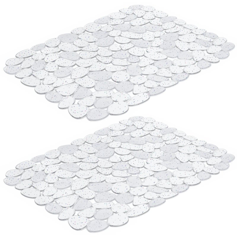 Bligli Pebble Sink Mat for Stainless Steel/Ceramic Sinks, PVC Eco-Friendly Sink Protectors for Bottom of Kitchen Sink, Dishes and Glassware, Fast Draining, 15.7 x 11.8 inch (2 Pack, Bling Clear) - Image 1