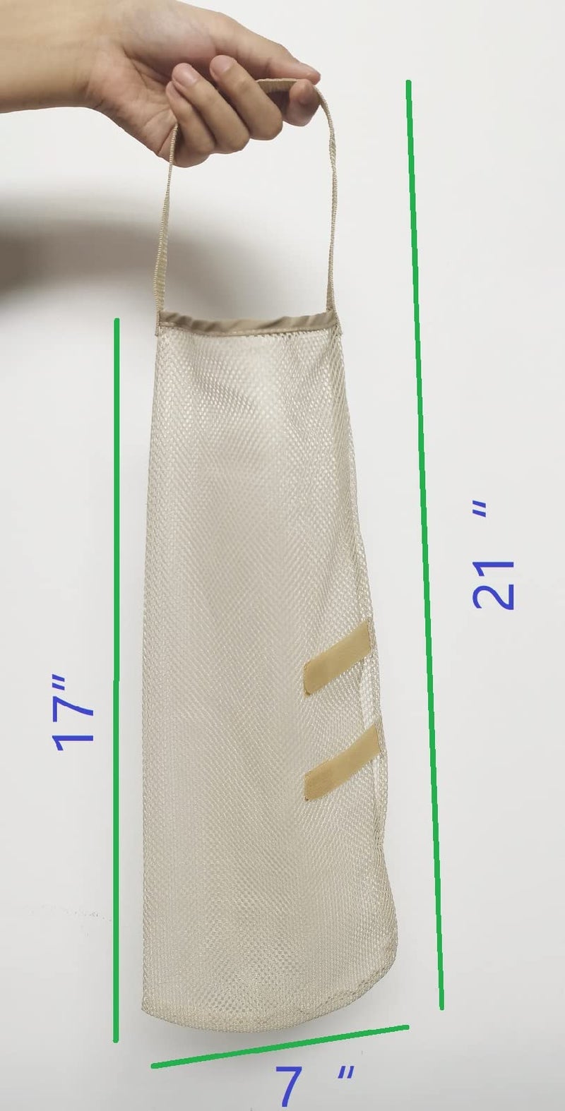 GINFH Hanging Mesh Storage 5Pack Potato & Onion Bags - Large Reusable Net Produce Bags (Beige) - Image 2