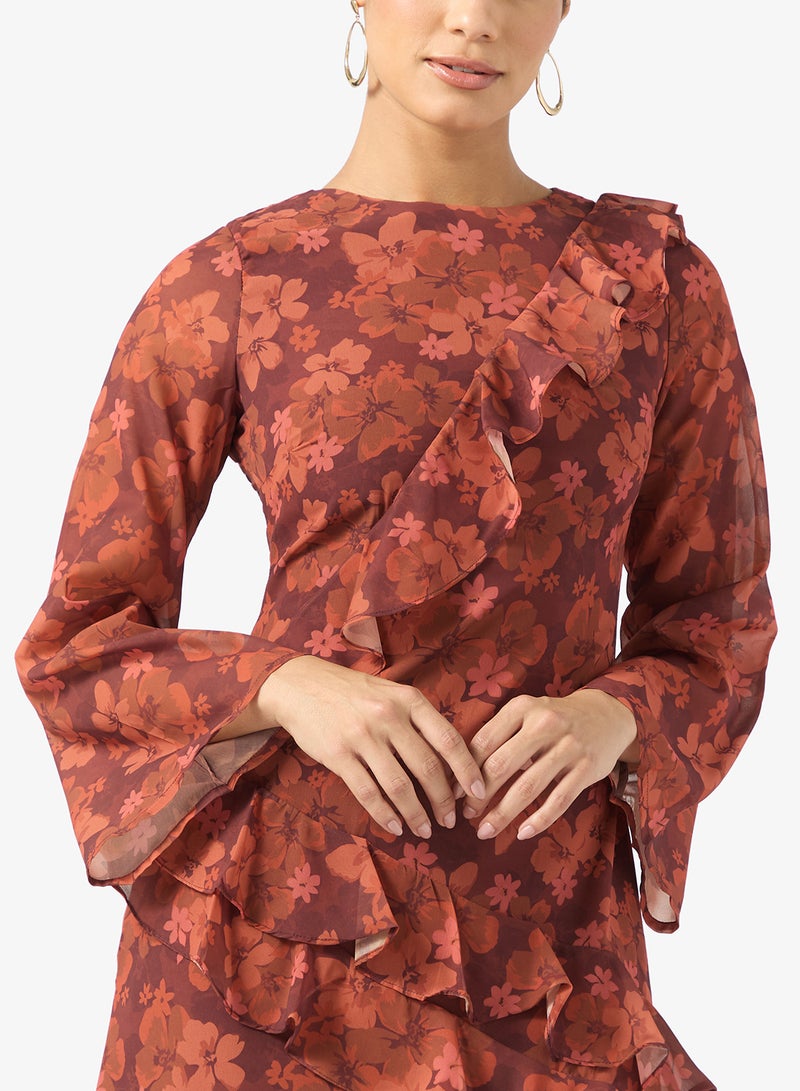 Anaya With Love Wrap Waist Mesh Detail Tulle Maxi Dress - Image 3