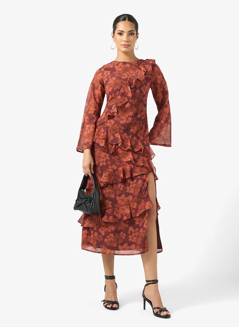 Anaya With Love Wrap Waist Mesh Detail Tulle Maxi Dress - Image 4