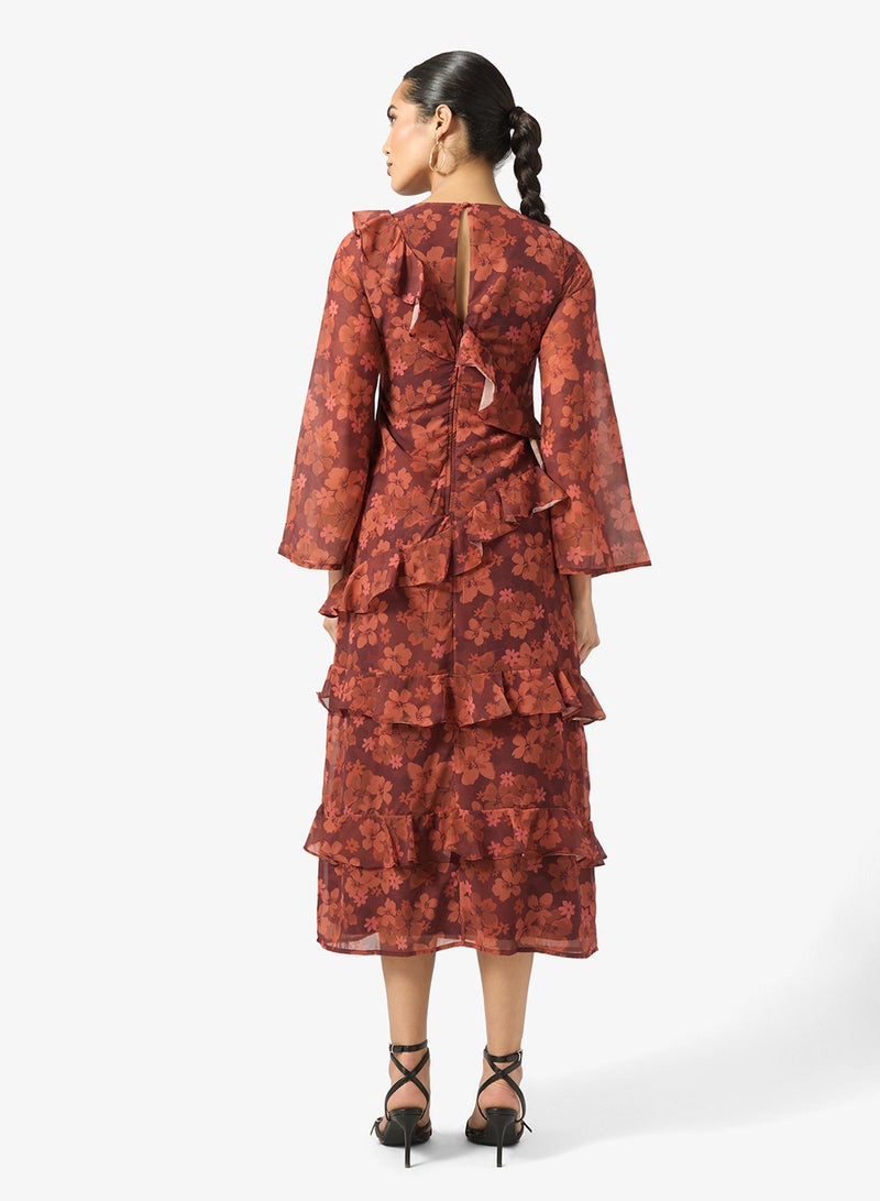 Anaya With Love Wrap Waist Mesh Detail Tulle Maxi Dress - Image 2