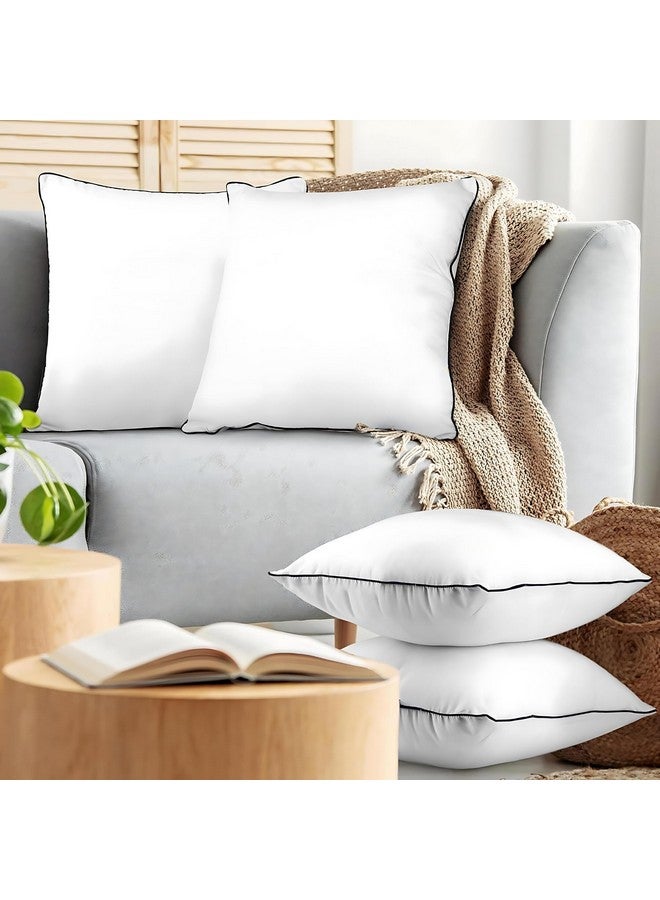 KAM'S LIEU KAM'S LIEU Soft Micro Fiber Cushions 24X24 INCH (Pack of 5) I Premium 100% Hollow Virgin Fiber Cushion for Sofa Color- (White) - Image 3