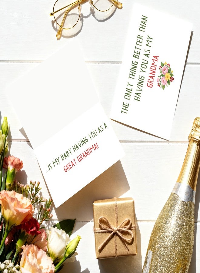 Pstyteos Funny Pregnancy Card for Grandma, the Only Thing Better than Having You as My Grandma is My Baby Having You as a Great Grandma, 8 in x 5.3 in Double-Sided Card with Red Envelope and Sticker - Image 5