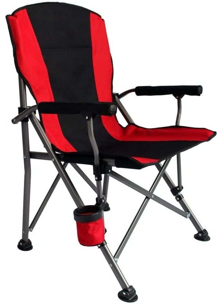 Kimaya Folding Camping Chair Portable Outdoor Beach Chair, Heavy Duty Foldable Lawn chair Support 145KG, Collapsible Lightweight Camp Chair with Cup Holder & Carry Bag for Fishing Outside Sports Picnic - Image 2