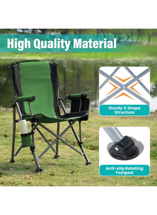 Kimaya Folding Camping Chair Portable Outdoor Beach Chair, Heavy Duty Foldable Lawn chair Support 145KG, Collapsible Lightweight Camp Chair with Cup Holder & Carry Bag for Fishing Outside Sports Picnic - Image 5