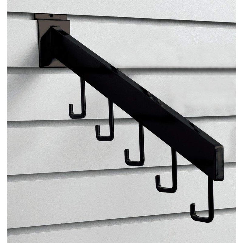 Econoco Waterfall Rectangular Tube 5 Hook For Slatwall Black - Image 1