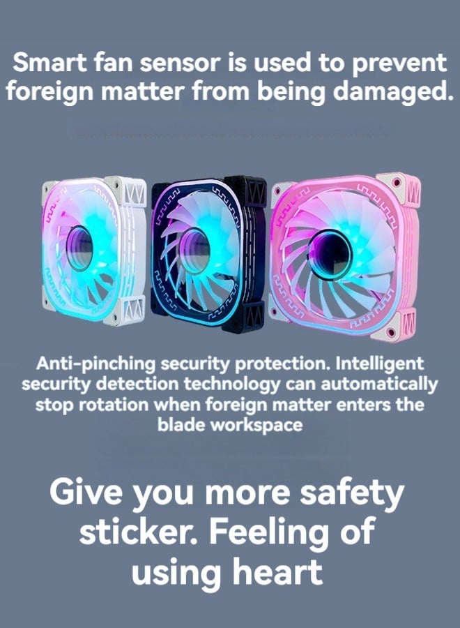M MIAOYAN Chassis cooling fan 12cm computer chassis forward-turning radiator RGB forward-leaf fan CPU cooling air cooler - Image 4