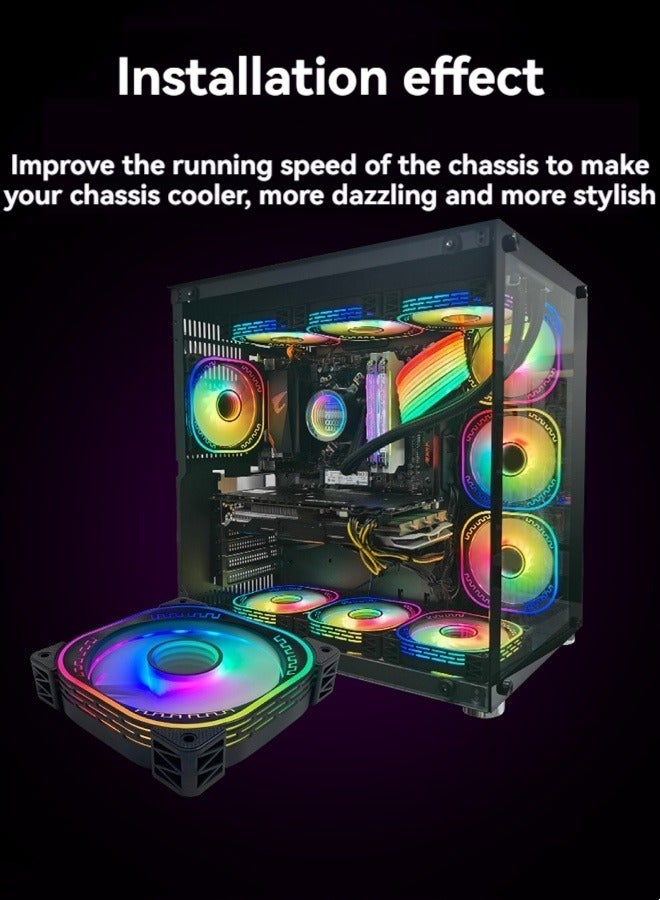 M MIAOYAN Chassis cooling fan 12cm computer chassis forward-turning radiator RGB forward-leaf fan CPU cooling air cooler - Image 5
